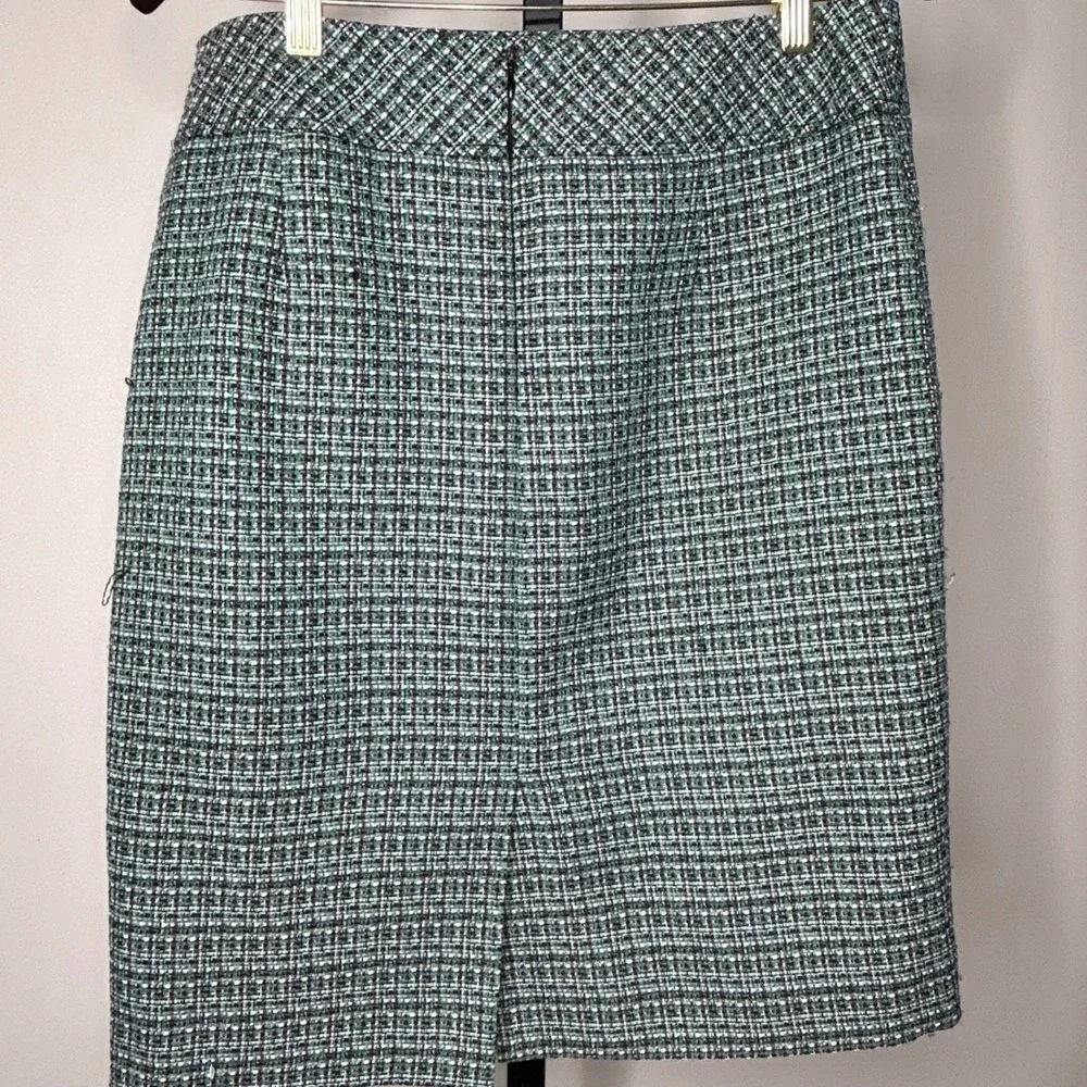 Evan Picone Womens Tweed Pencil Skirt Size 10 Black Green White Career‎